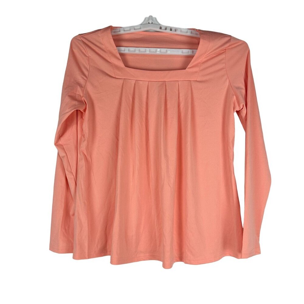 Coral Long-Sleeve Top XL 95% Polyester 5% Spandex Women's